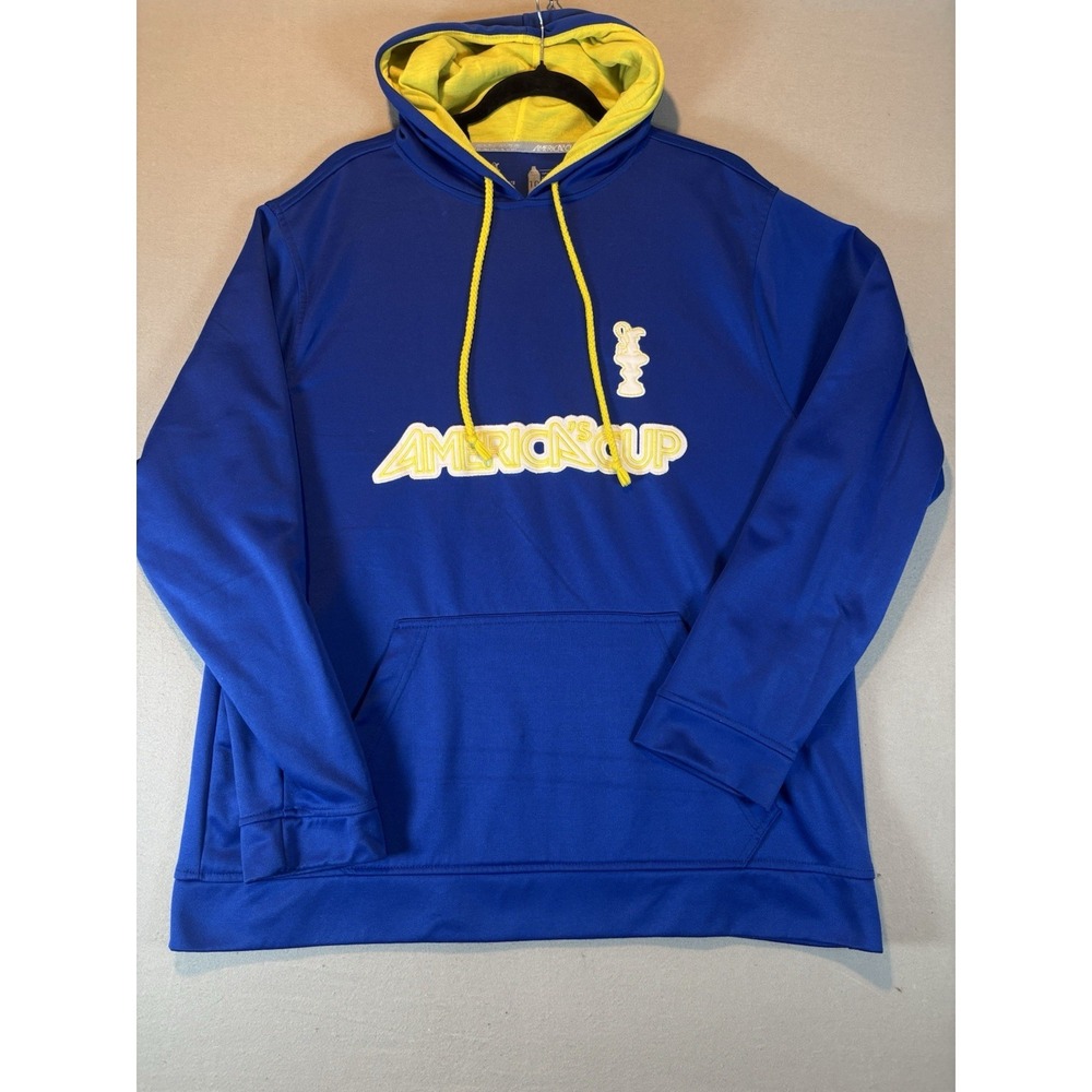America's Cup Men's Hoodie Blue Embroidered Front Pocket